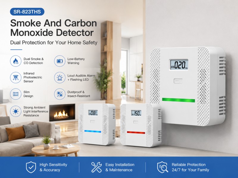 SR-823THS Smoke and CO Alarm with LCD Display